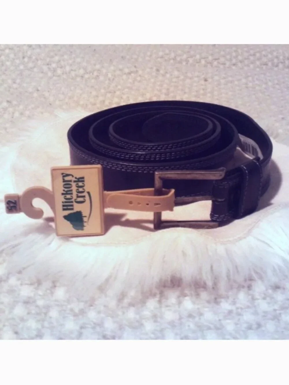 NWT Hickory Creek Black Leather Belt 52 Plus Men Western Workwear Minimalist